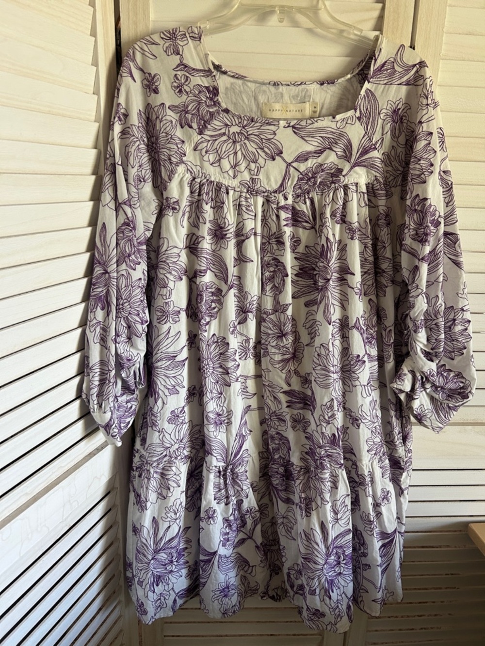 Happy X Nature - Lavender floral on White Dress